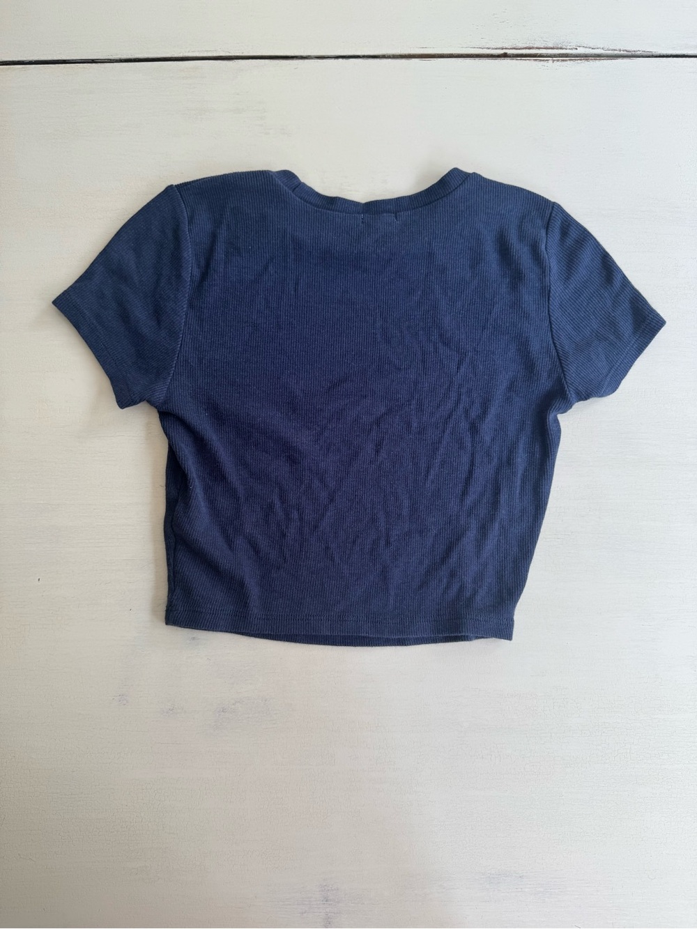 Garage Navy Ribbed Crop Top - Picture 3 of 3